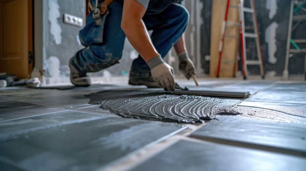 setting floor tile