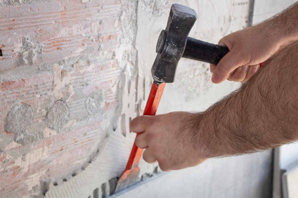 how to take off tile glue