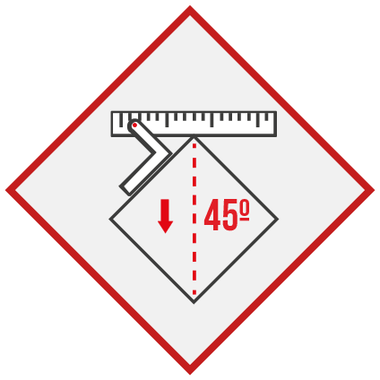 TAGLIO DIAGONALE A 45º