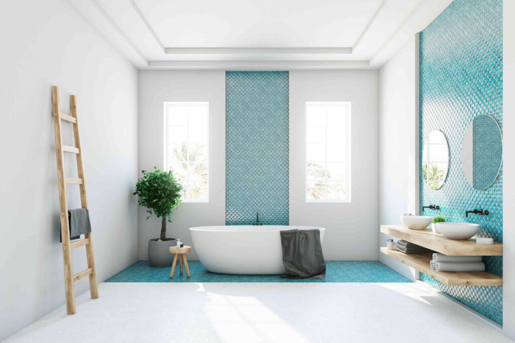 tendenze delle piastrelle da bagno blu